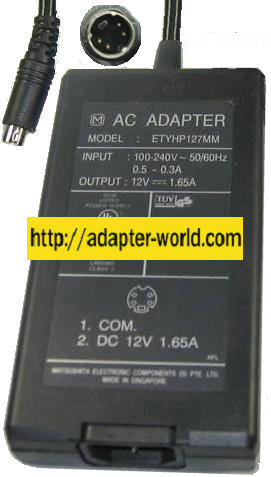 Matsushita ETYHP127MM AC Adapter 12VDC 1.65A 4Pin SWITCHING POWE