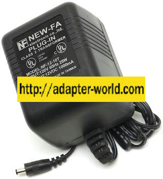 NEW-FA NF-12-10T AC ADAPTER 12VDC 1000mA NEW -( ) 0.8x4mm ROUND