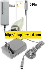 NINTENDO WAP-002(USA) AC ADAPTER 4.6VDC 900mA 2Pin DSI CHARGER P