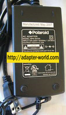 Polaroid MPA-6930A AC Adapter 9.5Vdc 3A NEW -( ) 1.5x4mm 90 ° RO