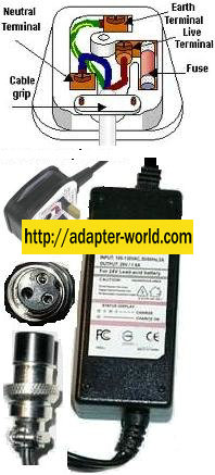 POWMAX KY-05048S-29 AC Adapter 29VDC 1.5A 3Pin Female UK plug