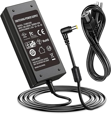 UL Listed 48V 60W Power Supply Adapter for PoE Switches, Injectors, Routers and Transformers Connector Type D