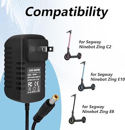 25.2V 1A Adapter Compatible with Segway Ninebot Zing E8 E10 E12 C2 Pro C8 C9 C10 C15 C20 Electric Scooter Char 25.2V 1A Adapter Compatible with Segway Ninebot Zing E8 E10 E12 C2 Pro C8 C9 C10 C15 C20 Electric Scooter Char