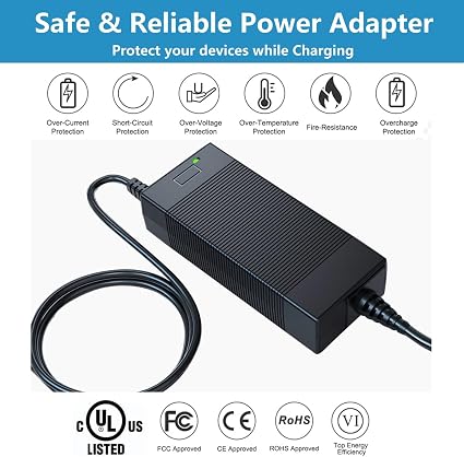UL Listed 65W AC/DC Adapter for Anker 521 Portable Power Station A1720 Anker 521 523 533 A1730 A1731 Powerhous