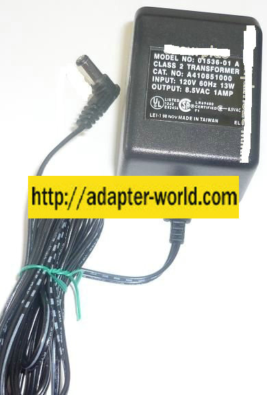01536-01 A AC ADAPTER 8.5VAC 1Amp NEW ~(~) 2.5x5.5x11mm 90 degr