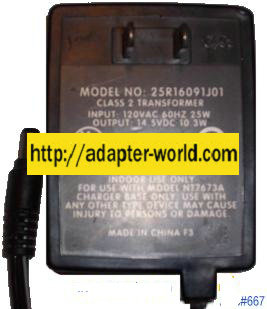 25R16091J01 AC ADAPTER 14.5V DC 10.3W CLASS 2 TRANSFORMER POWER