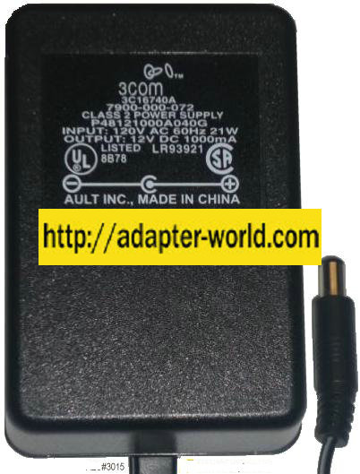 3COM 3C16740A AC ADAPTER 12VDC 1000mA new -( )- 2.5x5.5mm P4812