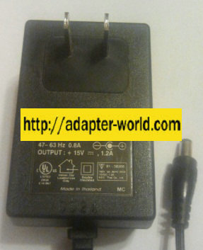 3COM SC102TA1503B03 AC ADAPTER 15VDC 1.2A POWER SUPPLY