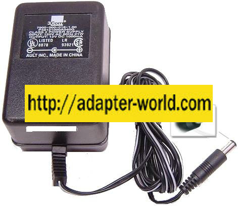 3Com P48121000A040G AC ADAPTER 12VDC -( ) 2.5x5.5mm 120vac 1000m