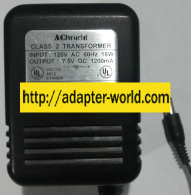 ACIWORLD 48-7.5-1200D AC ADAPTER 7.5V DC 1200MA POWER SUPPLY