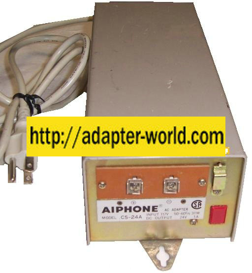 AIPHONE CS-24A AC ADAPTER 24V 1A SWITCHING POWER SUPPLY
