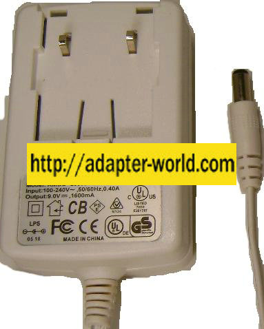 ALTEC LANSING AMDD-20090-1600 AC ADAPTER 9Vdc 1.6A -( )- NEW 2x