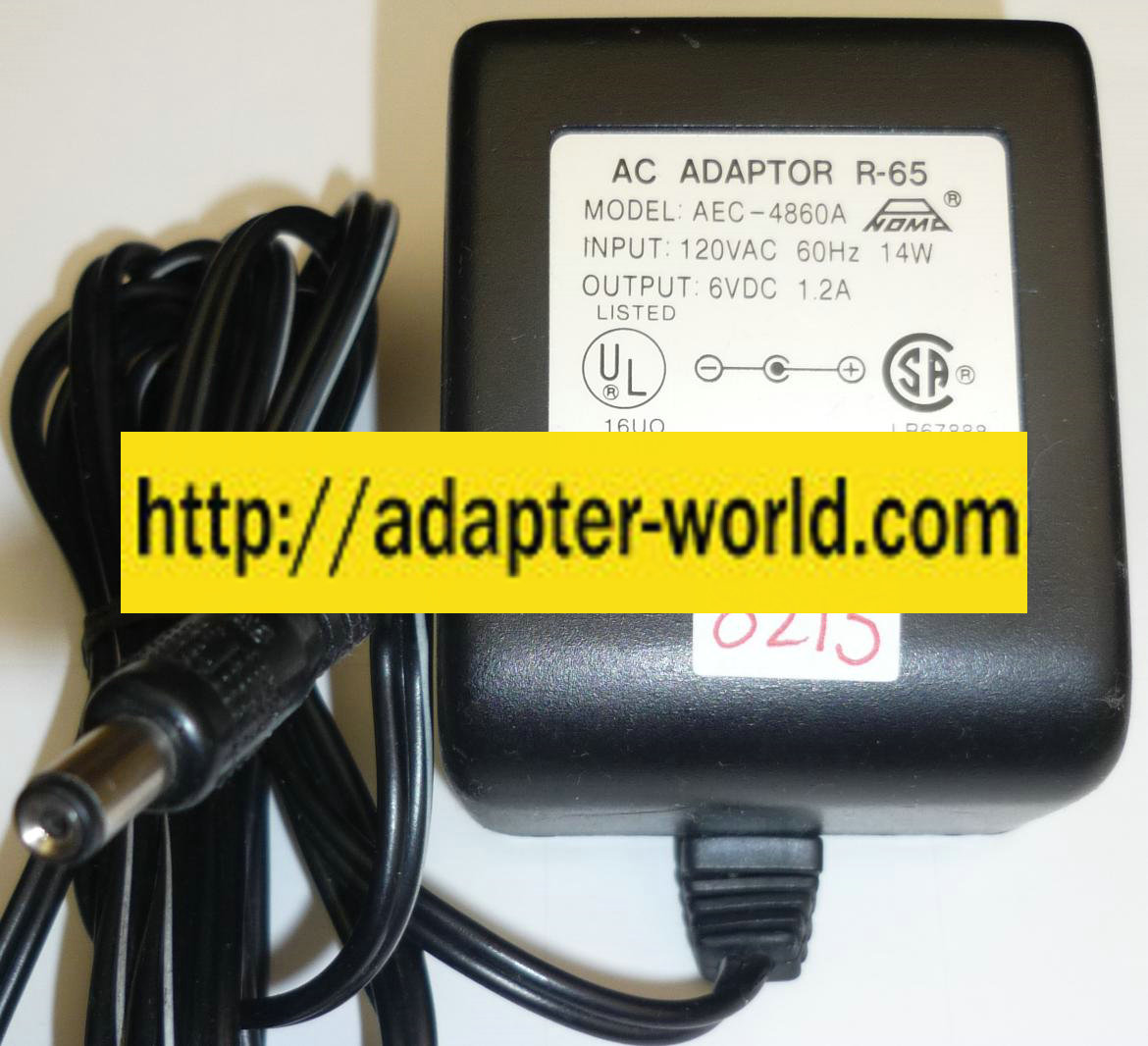 ANOMA AEC-4860A AC ADAPTER NEW -( )1.8x5.5 ROUND BARREL 6VDC 1.