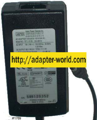 ASIAN POWER DEVICES INC DA-48H12 AC DC ADAPTER 12V 4A POWER SUPP