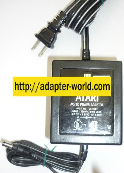 ATARI C018187 AC ADAPTER 9.3VDC 1.95A NEW -( ) 3x5.5mm ROUND BA