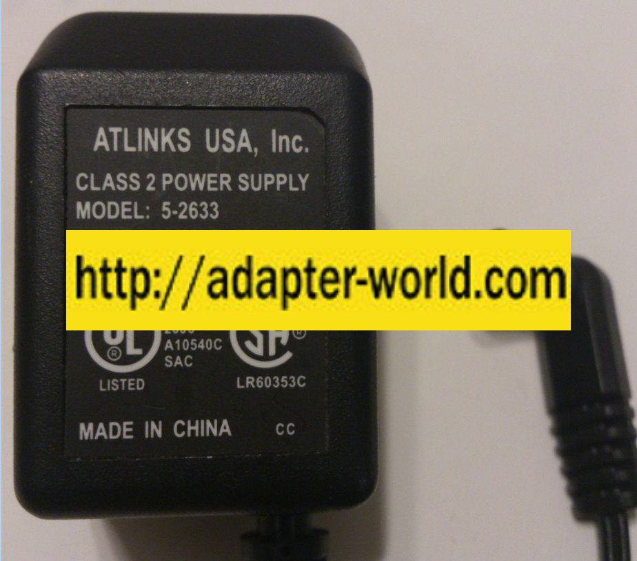 ATLINKS 5-2633 AC ADAPTER 5V 400mA NEW 2x5.5x8.4mm Round Barrel
