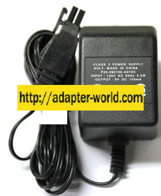 AULT P35-090150-A010C AC ADAPTER 9VDC 150MA 4.5W CLASS 2 POWER S