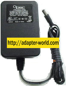 Amigo PSC AM-1000800D AC Adapter 10VDC 800mA (-) 2x5.5mm Datal