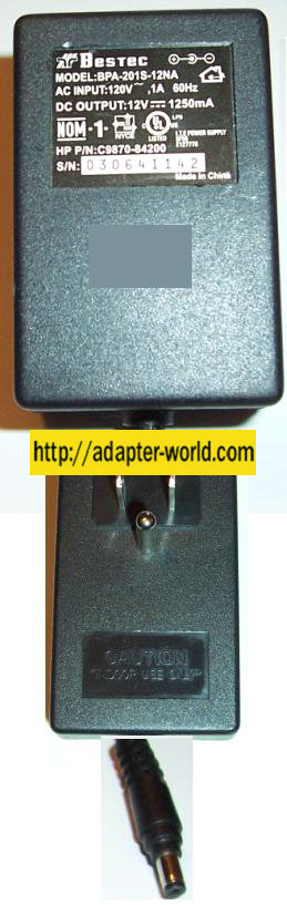 HP BESTEC BPA-201S-12NA AC ADAPTER FLATBED SCANNER 12V 1250mA