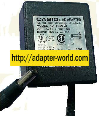 CASIO AD-4150 AC ADAPTER 6VDC 300mA NEW 2.1x5.5mm CALCULATOR PO