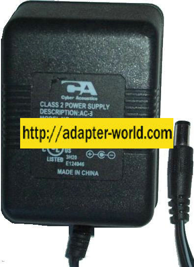 CA L3C-075035R AC ADAPTER 7.5VDC 350mA (-) 2x5.5mm AC-3 CLASS 2