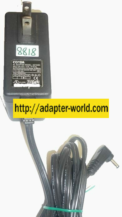 COMDA AD1505C AC ADAPTER 4-5.5VDC 2.1A 10.5W NEW -( ) 1x3.5x9.5