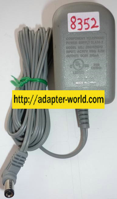 COMPONENT TELEPHONE U060020B12 AC ADAPTER 5VDC 200mA NEW -( ) 2