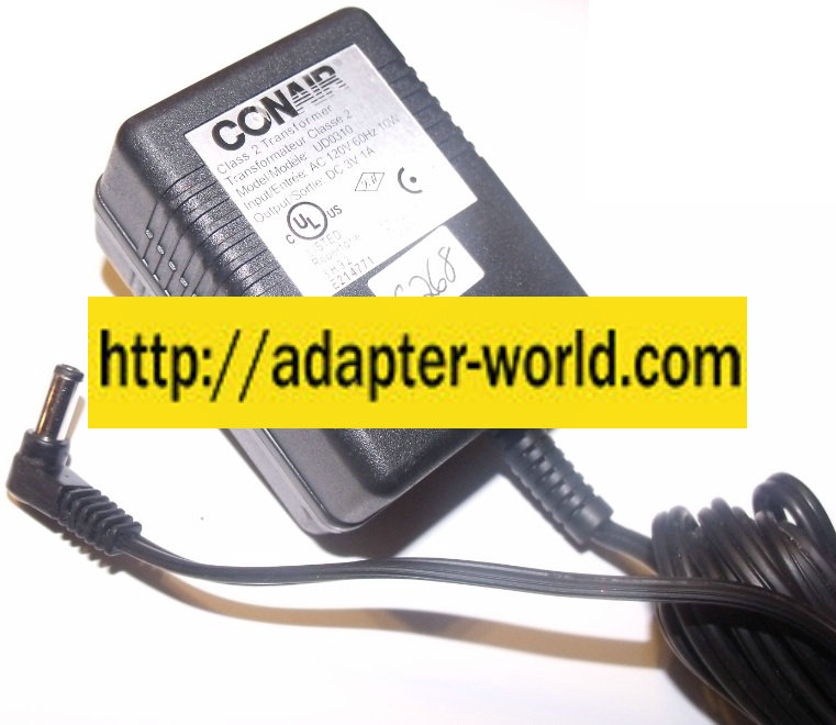 CONAIR UD0310 AC ADAPTER DC 3V 1A NEW 90 Degree Right Angle 2.1
