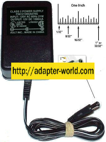 AULT P48121000A070G AC ADAPTER 12V DC 1000mA Class 2 Power Suppl