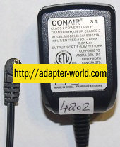 CONAIR SW-038011A AC ADAPTER 3.8V DC 110mA GMT189C POWER SUPPLY