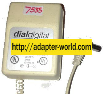 DIALDIGITAL UD-0703B AC ADAPTER 7.5V DC 300mA NEW -( )- 2.5x5.5