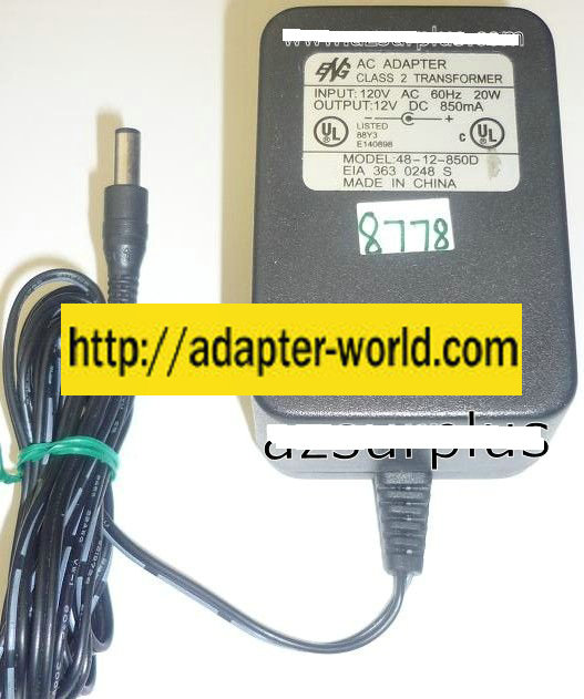 ENG 48-12-850D AC ADAPTER 12VDC 850mA NEW -( ) 2x5.5x12.4mm ROU