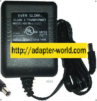 EVER GLOW DBU090030 AC ADAPTER 9VDC 300mA POWER SUPPLY Class 2 T