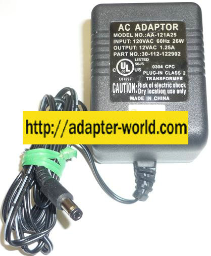 AA-121A25 AC ADAPTER 12VAC 1.25A NEW ~(~) 2.5x5.5mm ROUND BARRE
