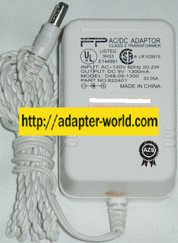 FP D48-09-1300 AC ADAPTER 9VDC 1.3A NEW -( ) 2x5.5mm 20.2W Char