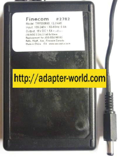 Finecom TRF000580_12J1445 AC ADAPTER 16VDC 1.5A (-) 2x5.5mm Rep
