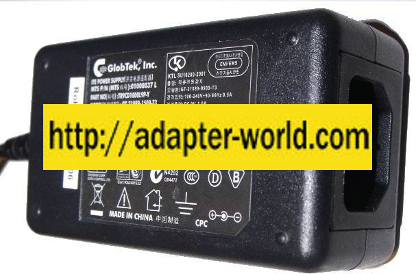 GLOBTEK GT-21089-1305-T3 AC ADAPTER 5V DC 2.6A -( ) 2.3x5.4mm