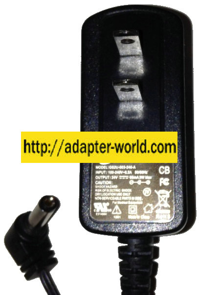 GOE GS2U-003-240-A AC ADAPTER 24VDC 65mA 3W New 2.1x5.4x12.2mm