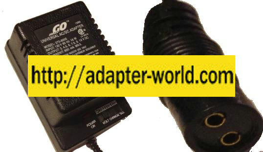 GO 273-8005 AC ADAPTER 3V 4.5V 6V 7.5V 9V 12V DC 800mA NEW 2X5.