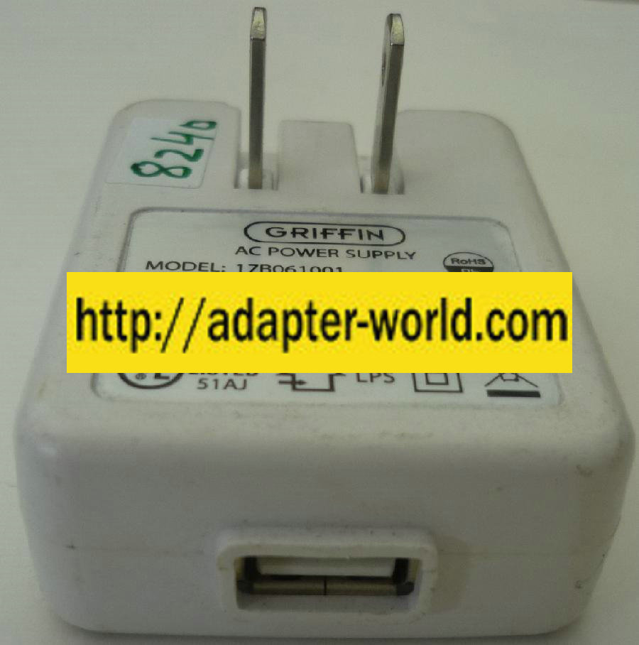 GRIFFIN 17B061001 AC ADAPTER 5V 500mA NEW USB E213987 I.T.E POW