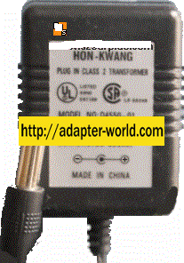 HON-KWANG D4550-01 AC ADAPTER 6VDC 300mA CLASS 2 TRANSFORMER