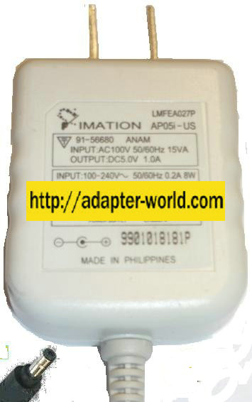 IMATION AP05I-US AC ADAPTER 5VDC 1A 8W DIRECT PLUG IN POWER SUPP