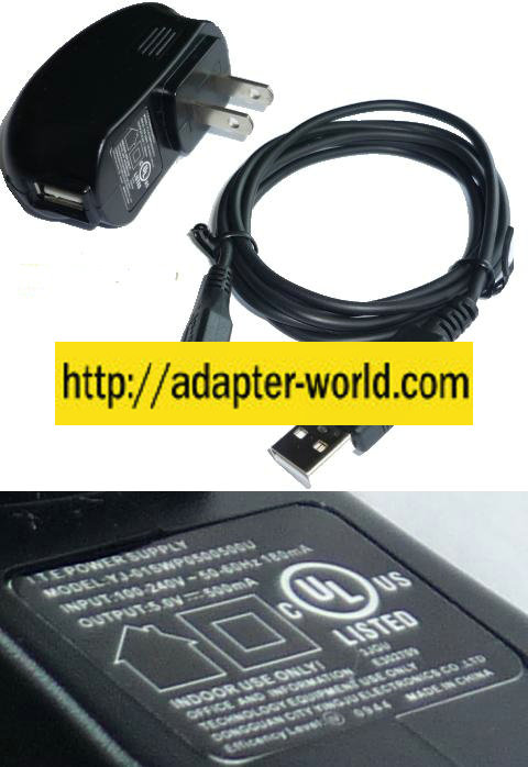 I.T.E POWER SUPPLY YJ-01SWP0500500U 5V 0.5mA AC ADAPTER for ROCK