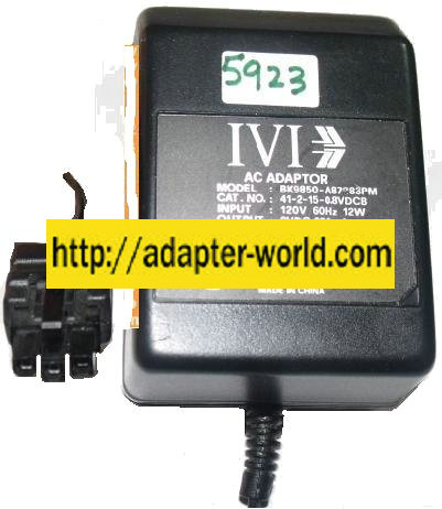 IVI BK9850-A87283PM AC ADAPTER 9V 650MA Credit card terminal Mac