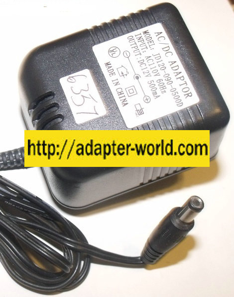 JD120-090-0500D AC ADAPTER DC12V 500mA - ---C--- NEW 2.6 x 5.