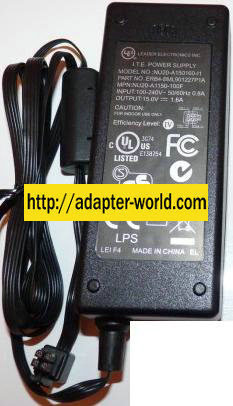 LEI NU20-A150160-I1 AC ADAPTER 15VDC 1.6A Power Supply ERB4-BML9