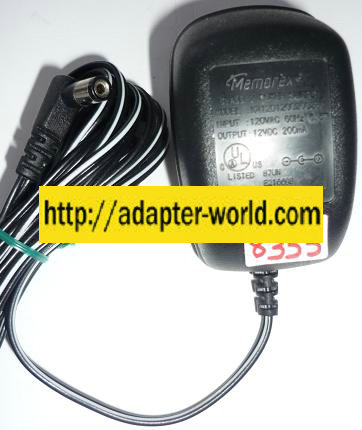 MEMOREX KA12D120020023U AC ADAPTER 12VDC 200mA NEW -( ) 2x5.5mm