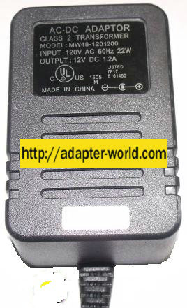 MW48-1201200 AC ADAPTER 12V 1.2A CLASS 2 TRANSFORMER