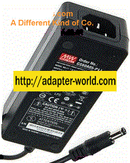 Mean Well GS40A05-P1J Ac Adapter 5Vdc 5A -( ) 2x5.5mm Straight R