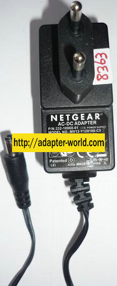 NETGEAR MV12-Y120100-C5 AC ADAPTER 12V 1A NEW -( ) 2.1x5.5mm EU